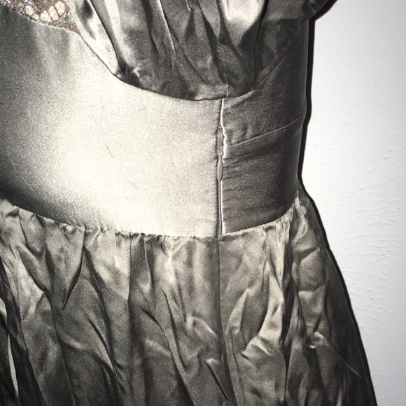 SCARCE VTG Y2K DEVELOPMENT BY ERICA DAVIES SILK LACED TRIMMED PLEATED DRESS SZ 2 - Picture 7 of 7